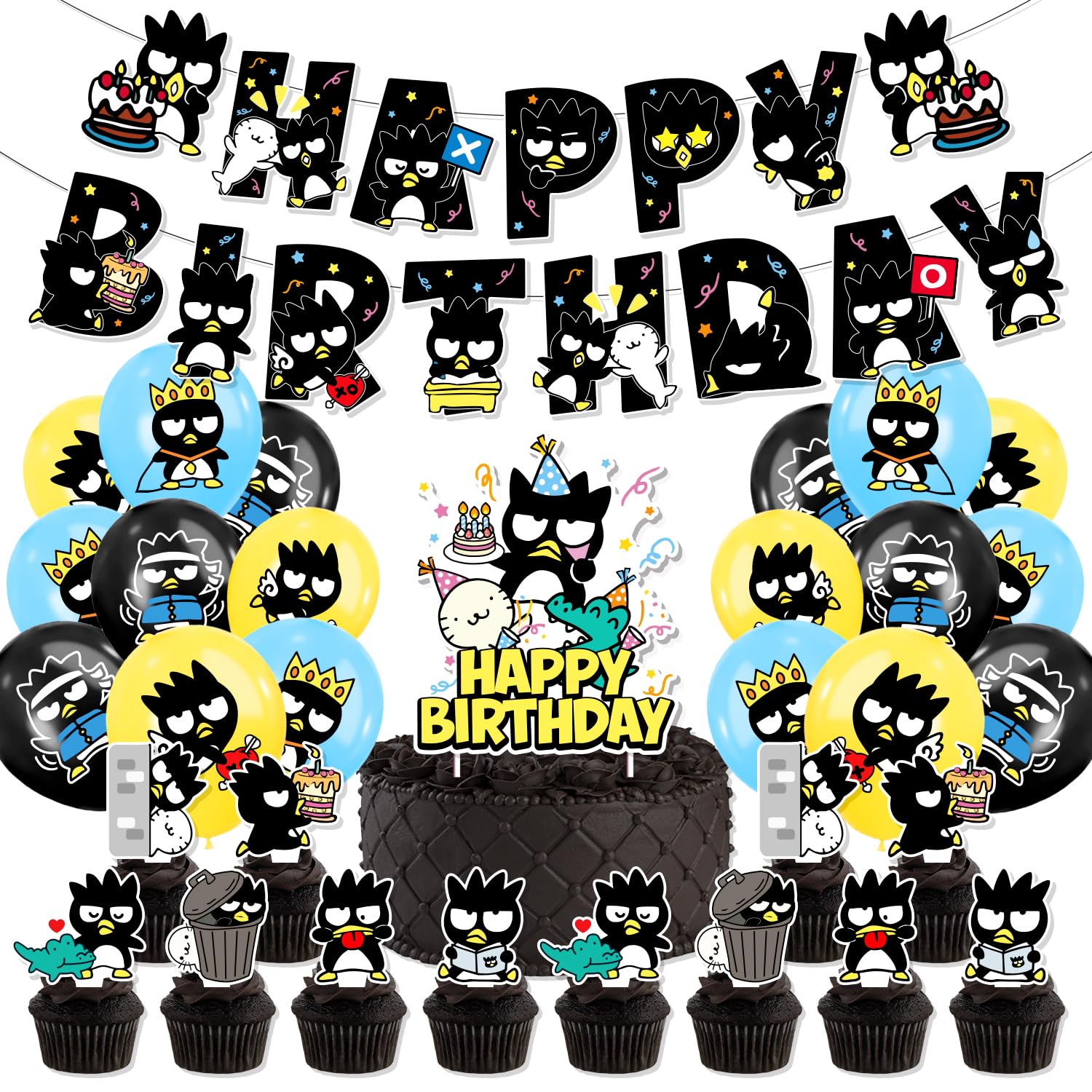 Amazon.co.jp: バッドばつ丸 誕生日 飾り付け ガーランド